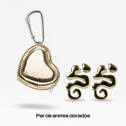 Espejo Gold Latón dorado Par de Aretes