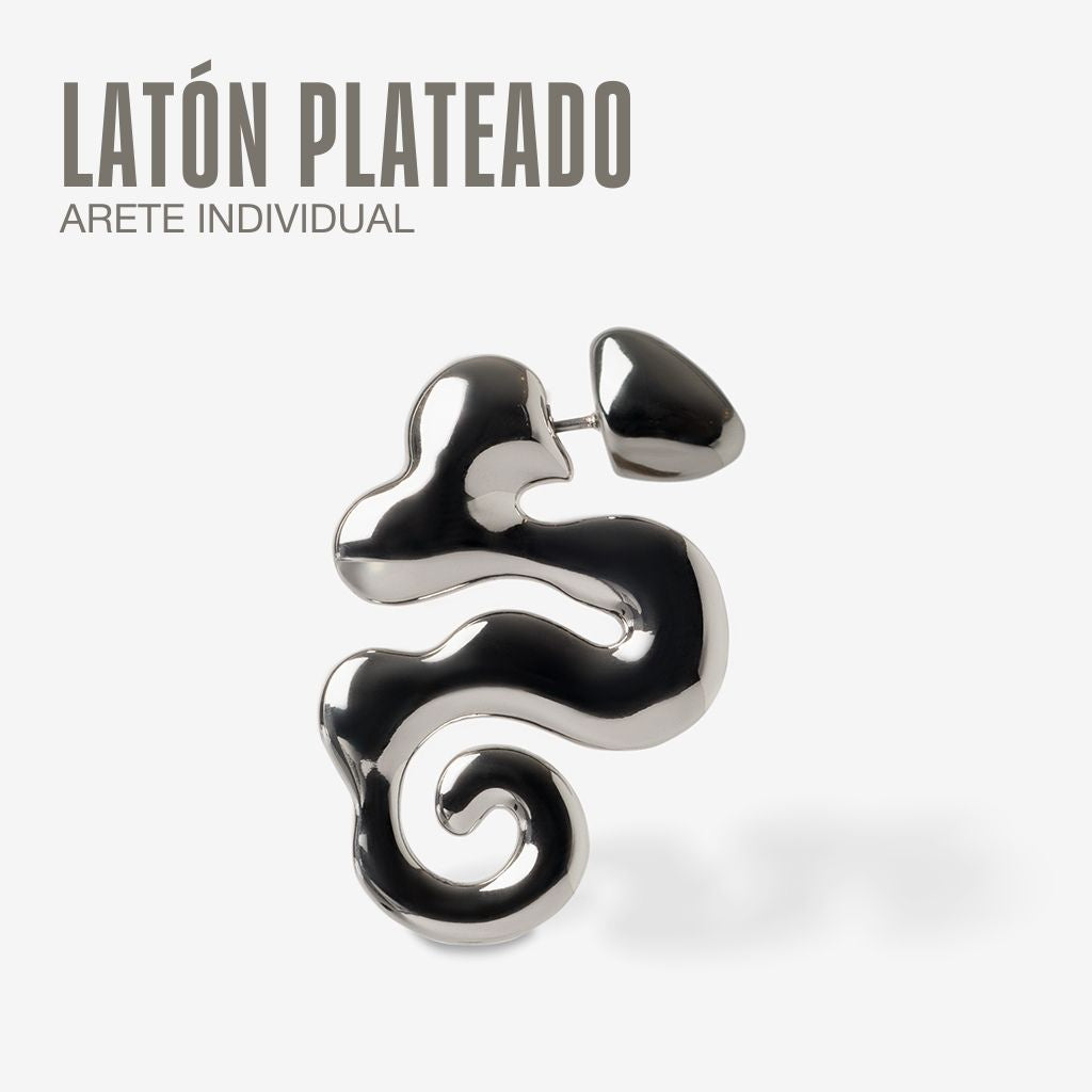 Espejo Silver Latón plateado Arete individual