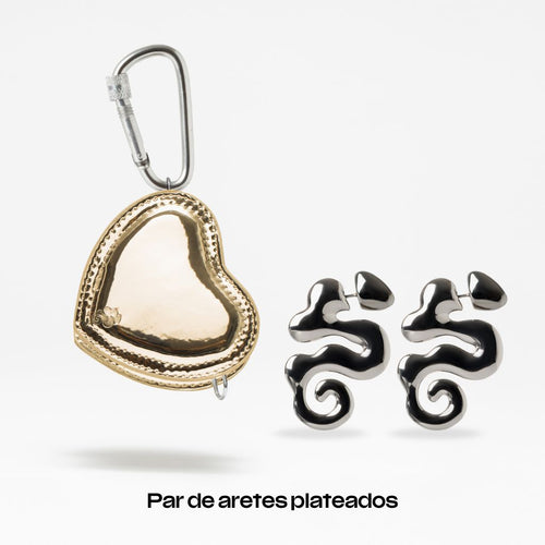 Espejo Gold Latón plateado Par de Aretes