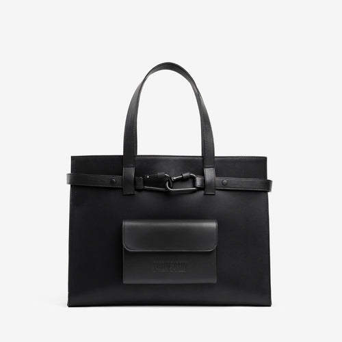 CARGO TOTE BLACK 100% PIEL DE NOPAL