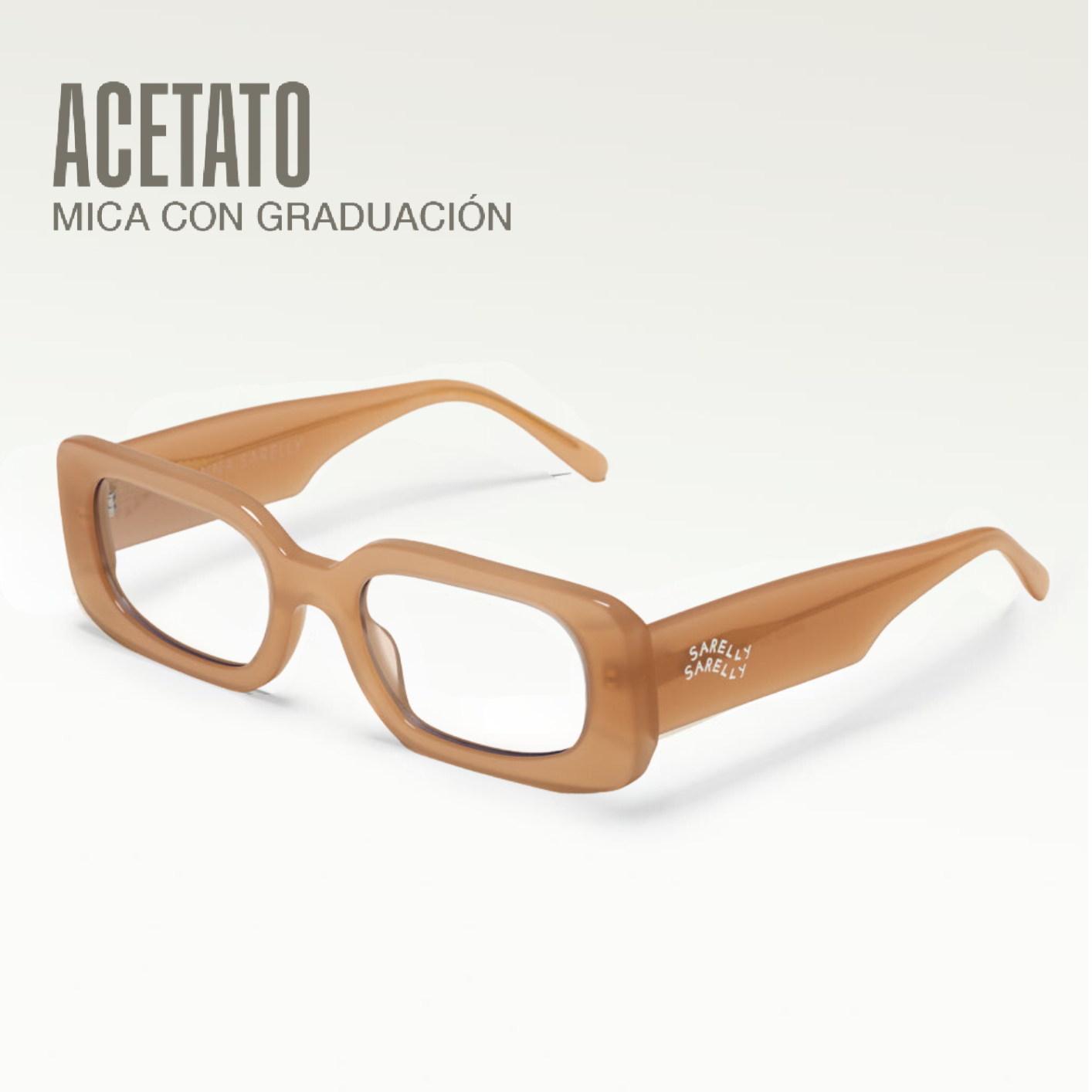 Beige transparente Lentes de vista con graduación y filtro luz azul