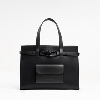 CARGO TOTE BLACK 100% PIEL DE NOPAL