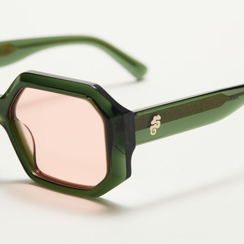Monaco Sunglasses - Verde con mica rosa